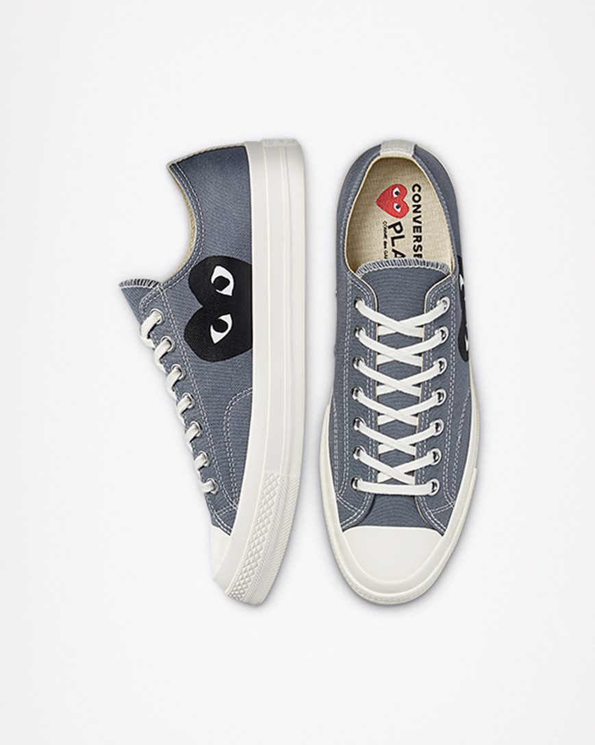 Zapatillas Bajas Converse x Comme des Garçons PLAY Chuck 70 Mujer Gris Negras | PE 28L5W7